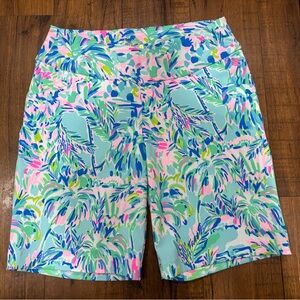 Lilly Pulitzer Luxletic Reid Golf Shorts UPF 50+ Blue Ibiza Cabana Cocktail